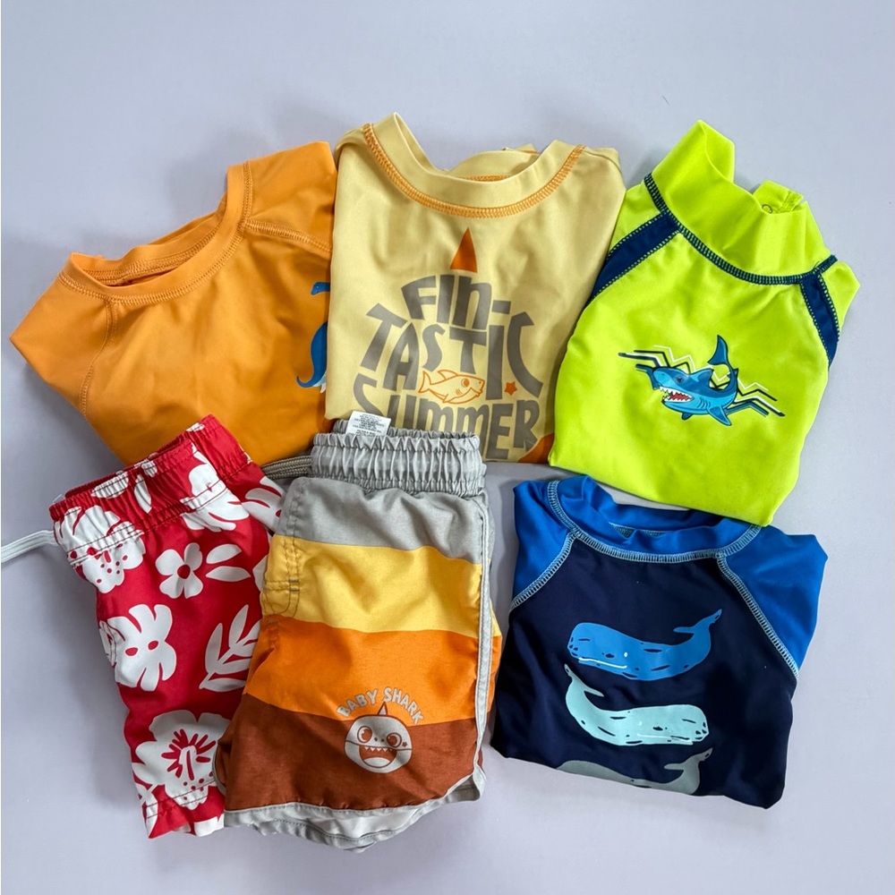 Children's Swimwear Mix - Bright Yellow, Neon Green, Orange, Blue, Red